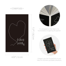 Load image into Gallery viewer, Monolike PVC Handy Planner Notebook Little Doodle, Love more - Undated 5 Month Planner, Handheld Lay Flat Diary with Clear PVC Pocket Cover for Office