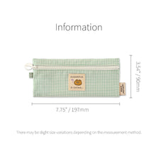 Load image into Gallery viewer, Monolike Unmatched Friends Picnic Check Pencil Case, Mint - Aesthetic Gingham Pastel Desk Organizer, Trendy Minimalist Stationery Pouch
