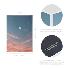 Load image into Gallery viewer, Monolike Moonlight 6 Month Undated Planner, Rosy night - B6 Lay Flat Diary with Clear PVC Pocket & Hologram Foil Cover for Office
