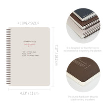 Load image into Gallery viewer, Monolike A5 Planning Notebook Archive 247, Light gray - Undated 4-Month Planner, Portable Lay-Flat Spiral-Bound Diary for Office Use