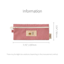 Load image into Gallery viewer, Monolike Unmatched Friends Picnic Check Pencil Case, Red - Aesthetic Gingham Pastel Desk Organizer, Trendy Minimalist Stationery Pouch