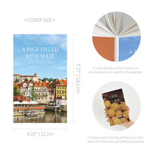 Load image into Gallery viewer, Monolike PVC Handy Planner Notebook Capture The Life, River town - Undated 5 Month Planner, Handheld Lay Flat Diary with Clear PVC Pocket Cover for Office