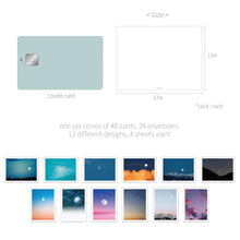 Load image into Gallery viewer, Monolike Day by Day Card, 105 Moon - Mix 48 Mini Single cards, 24 envelopes Package