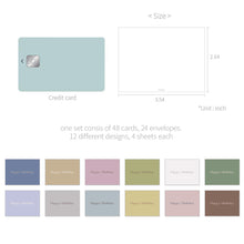 Load image into Gallery viewer, Monolike Day by Day Card, 108 Happy Birthday Classic - Mix 48 Mini Single cards, 24 envelopes Package