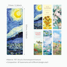 Load image into Gallery viewer, Monolike Art Gogh+Monet Bookmark 6P SET - Modern Book Accessory for Aesthetic Reading