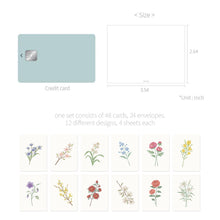 Load image into Gallery viewer, Monolike Day by Day Card, 120 The Old Garden - Mix 48 Mini Single cards, 24 envelopes Package