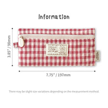 Load image into Gallery viewer, Monolike Unmatched Friends Fabric Check Pencil Case, Red - Pencil Pouch, Portable Pencil Bag, Pencil Case, Office Pouch case, Fabric, Cushion, Soft, Pastel