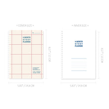 Load image into Gallery viewer, Monolike Checkers 4 Month Study Planner, Red Line - Academic Planner, Weekly & Monthly Planner, Study plan