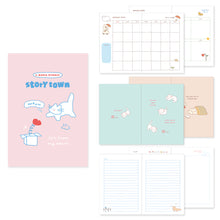 Load image into Gallery viewer, Monolike B6 Storytown Afternoon Diary 6 Month Planner, Surprised cat - Academic Planner, Weekly & Monthly Planner, Scheduler, Undated Planner, 128x182mm