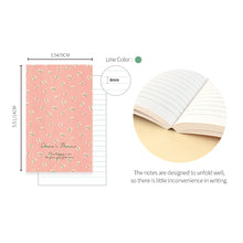 Load image into Gallery viewer, Monolike Olivia's Flowers Paperback Line Notebook - 03. Pink_Design note, Mini note, Simple note, Notebook, 192 Pages, 4.13x6.69