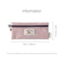 Load image into Gallery viewer, Monolike Happy and Lucky Flat Pencil Case, Indie pink - Slim Water-Resistant Nylon Pen Pouch, Aesthetic Pastel Stationery Organizer for Office