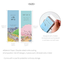 Load image into Gallery viewer, Monolike Twelve Months of Seoul Paper Bookmarks - 36-Pack, 9 Unique Designs, DIY Bookmark, Gift for Book Lovers