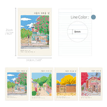 Load image into Gallery viewer, Monolike A5 Stitch Line Note Seoul 4P C SET - Academic Notebook, Line Notebook, 48page