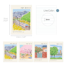 Load image into Gallery viewer, Monolike A5 Stitch Line Note Seoul 4P B SET - Academic Notebook, Line Notebook, 48page