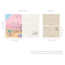 Load image into Gallery viewer, Monolike Seoul Letter Paper and Envelopes Set - 8Type, 32 Letter Paper + 16 Envelopes