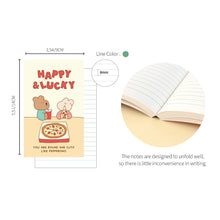 Load image into Gallery viewer, Monolike Happy and Lucky Littles Paperback Line Notebook - 02. Love pizza_Design note, Mini note, Simple note, Notebook, 192 Pages, 4.13x6.69