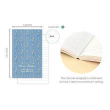 Load image into Gallery viewer, Monolike Olivia's Flowers Paperback Line Notebook - 01. Blue_Design note, Mini note, Simple note, Notebook, 192 Pages, 4.13x6.69