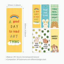 Load image into Gallery viewer, Monolike Happy and Lucky+Unmatched Friends Acrylic Bookmark 6P SET - Modern Book Accessory for Aesthetic Reading