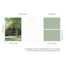 Load image into Gallery viewer, Monolike Capture the Life Green Letter Paper and Envelopes Set - 8Type, 32 Letter Paper + 16 Envelopes