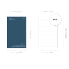 Load image into Gallery viewer, Monolike Archive 247 Solid PVC Handy Notebook, Navy - Exposed Binding, PVC cover, Academic, Journal, Diary, 160pages