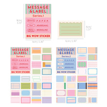 Load image into Gallery viewer, Monolike Big Wow Sticker Message & Label Series.1 + Series.2 Set - Big Size Cute Stickers, Square Stickers
