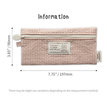 Load image into Gallery viewer, Monolike Unmatched Friends Fabric Check Pencil Case Series. 2, Vintage pink - Pencil Pouch, Portable Pencil Bag, Pencil Case, Office Pouch case, Cushion, Soft, Vintage