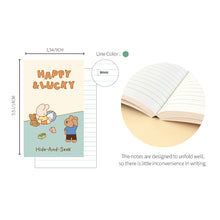 Load image into Gallery viewer, Monolike Happy and Lucky Littles Paperback Line Notebook - 01. Hide-and-seek_Design note, Mini note, Simple note, Notebook, 192 Pages, 4.13x6.69