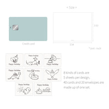 Load image into Gallery viewer, Monolike Message Funny birthday Card - Mix 40 Mini Postcards, 20 envelopes Package