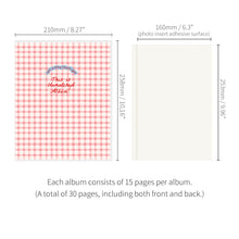 Load image into Gallery viewer, Monolike Unmatched Friends PVC Adhesive Photo Album, Pink check - Photo Album, Photo Book, Adhesive Album, Design Album