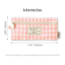Load image into Gallery viewer, Monolike Unmatched Friends Fabric Check Pencil Case, Pink - Pencil Pouch, Portable Pencil Bag, Pencil Case, Office Pouch case, Fabric, Cushion, Soft, Pastel
