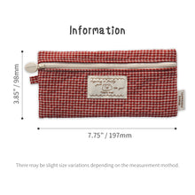 Load image into Gallery viewer, Monolike Unmatched Friends Fabric Check Pencil Case Series. 2, Vintage red - Pencil Pouch, Portable Pencil Bag, Pencil Case, Office Pouch case, Cushion, Soft, Vintage