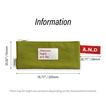 Load image into Gallery viewer, Monolike Afternoon Night and Day flat pen case, Green - Pencil Pouch, Portable Pencil Bag, Pencil Case, Office Pouch case