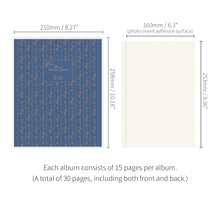 Load image into Gallery viewer, Monolike Olivia's Flowers PVC Adhesive Photo Album, Blue - Photo Album, Photo Book, Adhesive Album, Design Album