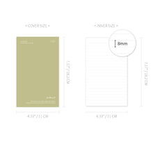 Load image into Gallery viewer, Monolike Archive 247 Solid PVC Handy Notebook, Olive - Exposed Binding, PVC cover, Academic, Journal, Diary, 160pages