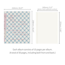 Load image into Gallery viewer, Monolike Nostalgia PVC Adhesive Photo Album, Blue check - Photo Album, Photo Book, Adhesive Album, Design Album