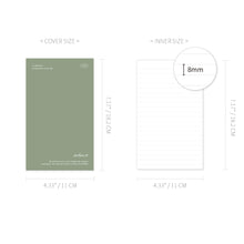 Load image into Gallery viewer, Monolike Archive 247 Solid PVC Handy Notebook, Khaki - Exposed Binding, PVC cover, Academic, Journal, Diary, 160pages