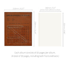 Load image into Gallery viewer, Monolike Nostalgia PVC Adhesive Photo Album Series.2, Puzzle - Self Adhesive Scrapbook, Waterproof Memory Book, DIY Magnetic Photo Journal, 4x6 5x7 8x10 Capacity