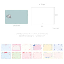 Load image into Gallery viewer, Monolike Day by Day Card, 118 Ribbon Label - Mix 48 Mini Single cards, 24 envelopes Package