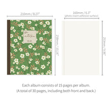 Load image into Gallery viewer, Monolike Olivia's Flowers PVC Adhesive Photo Album, Green - Photo Album, Photo Book, Adhesive Album, Design Album