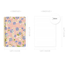 Load image into Gallery viewer, Monolike Olivia's Flowers A5 Line Spiral Notebook, Pink - Hardcover 5.83 x 8.27inch 128 Page
