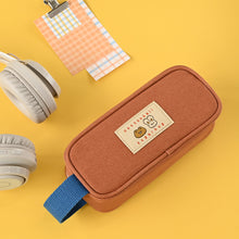 Load image into Gallery viewer, Monolike Unmatched Friends Butter Pencil Case, Orange - Structured Square Desk Organizer, Large Capacity Aesthetic Stationery Pouch & Makeup Brush Bag