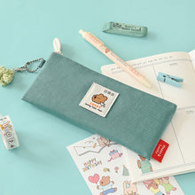Load image into Gallery viewer, Monolike Happy and Lucky Daily pen case, Mint - Slim Water-Resistant Nylon Pen Pouch, Aesthetic Vivid Stationery Organizer for Office