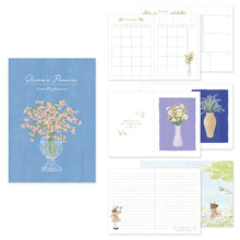 Load image into Gallery viewer, Monolike B6 Olivia's Flowers Diary 6 Month Planner, Blue - Academic Planner, Weekly & Monthly Planner, Scheduler, Undated Planner, 128x182mm