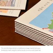 Load image into Gallery viewer, Monolike A5 Stitch Line Note Seoul 4P A SET - Academic Notebook, Line Notebook, 48page