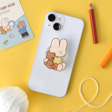 Load image into Gallery viewer, Monolike Happy and Lucky Littles Smart-tok Happy with teddy_cell phone grip,cell phone accessory,phone grip,phone grip holder