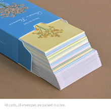 Load image into Gallery viewer, Monolike Day by Day Card, 106 Olivia's Flowers Series.1 - Mix 48 Mini Single cards, 24 envelopes Package