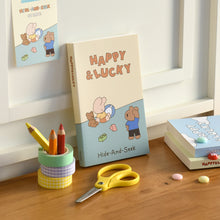Load image into Gallery viewer, Monolike Happy and Lucky Littles Paperback Line Notebook - 01. Hide-and-seek_Design note, Mini note, Simple note, Notebook, 192 Pages, 4.13x6.69
