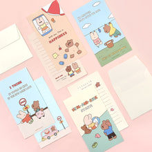 Load image into Gallery viewer, Monolike Happy and Lucky Littles Series.2 Mini Letter Paper and Envelopes Set - 8Type, 32 Letter Paper + 16 Envelopes