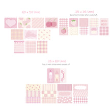 Load image into Gallery viewer, Monolike Strawberry Vanilla Sticker Pack (102pcs) - Aesthetic Scrapbooking Material, Writable Paper Sticker Set for Planners and Journals Decor
