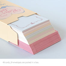 Load image into Gallery viewer, Monolike Day by Day Card, 118 Ribbon Label - Mix 48 Mini Single cards, 24 envelopes Package